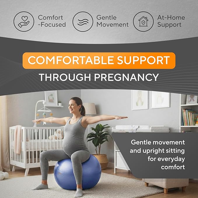 MANTRA SPORTS Exercise Ball – Yoga Ball for Pilates & Fitness - Birthing for Pregnancy, Stability, Core, Balance, Therapy for Physical Rehab, Workout for Home Gym & Office Chair, Fast Pump Included