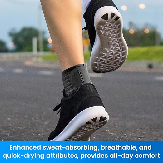 Velpeau Foot & Ankle Support Brace Compression Sleeve with Adjustable Strap, Elastic Wrap for Plantar Fasciitis, Achilles Tendonitis, Sprained, Sports Bandage Sock for Men & Women (Single, Black, XL)