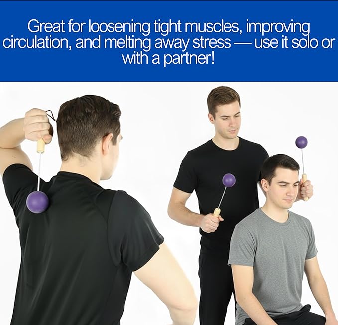 Bongers Handheld Percussion Massage Tool – Deep Tissue Trigger Point Tapping Sticks for Whole Body Pain Relief & Muscle Relaxation (Purple Passion)