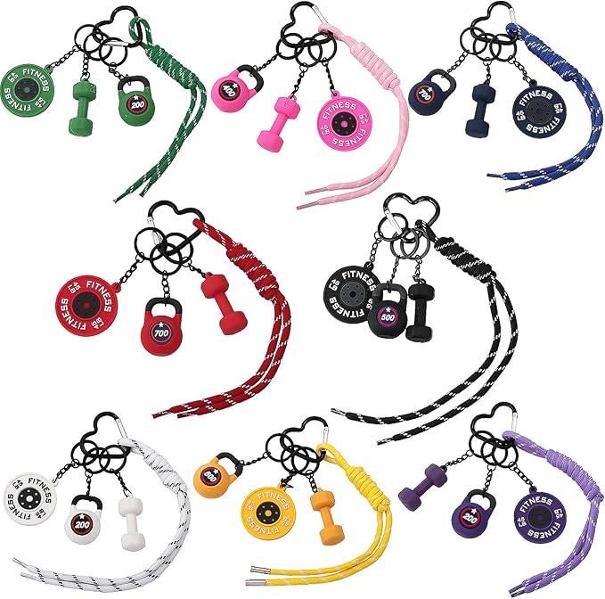 Gym Dumbbell Barbell Kettlebell Purse Keychain - Muscle Faith Cup Rope Gym Bag Handbags Purse Charms - Fitness Gift