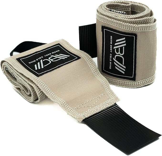 WARM BODY COLD MIND - Premium Cotton Weight Lifting Wrist Wraps for Cross Training, Powerlifting, Deadlift, Weightlifting, Gym, Wrist Straps, Workout, Fitness, Heavy-Duty Support with Thumb Loop