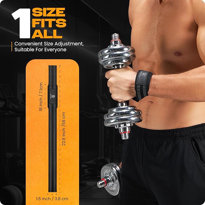 Special Essentials 2 Pack of Wrist Straps for Weightlifting - Two-Sided Anti Slip Silicone Grip & Padded Neoprene - Durable Gym Lifting Straps for Men and Women for Bodybuilding & Powerlifting