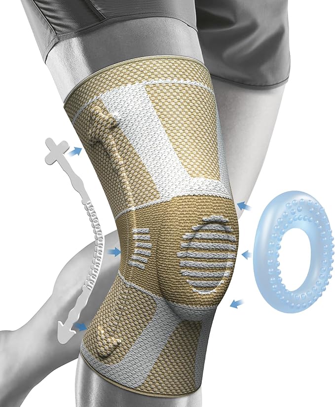 NEENCA Professional Knee Brace for Pain Relief, Medical Knee Compression Sleeve, Knee Support with Horizontal Knit Tech for Meniscus Tear, ACL, Arthritis, Joint Pain, Runner, Workout