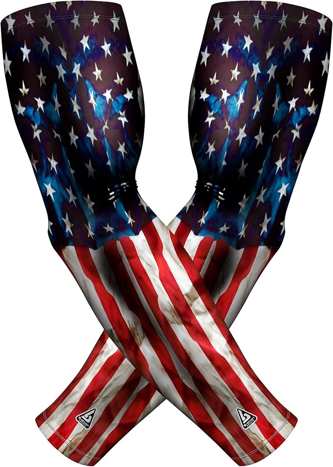B-Driven Sports Pro Fit Compression Arm Sleeves for Men Women & Youth - Volleyball Golf Running Baseball Basketball - Pair
