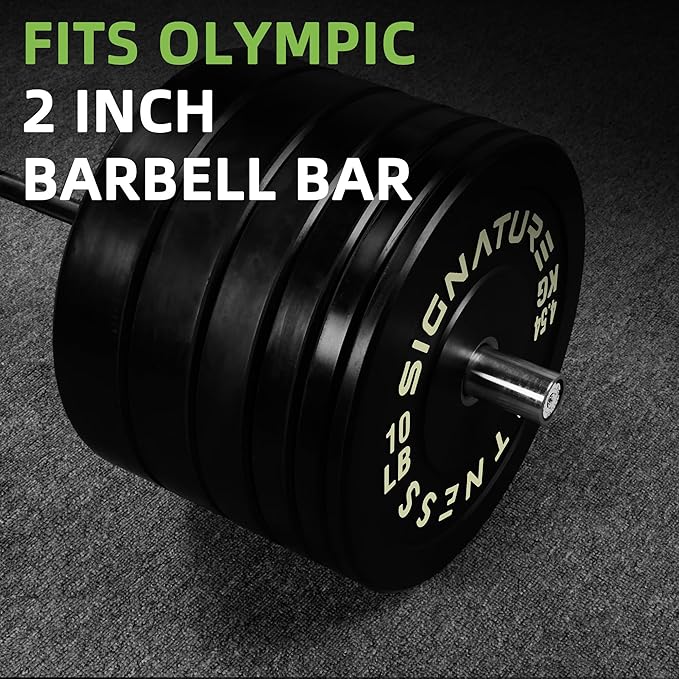 Fitvids Olympic Bumper Plates Set, 2" Weight Plates for Strength Training & Weightlifting, Paris or Set or Set with Barbell, Multiple Options