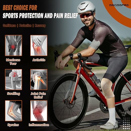 Knee Brace for Pain Relief - Knee Compression Sleeves for Men and Women, Knee Support Leg Brace for Meniscus Tear, Running, Weightlifting, Workout, ACL, Arthritis, Joint Pain Relief(Nude,L)