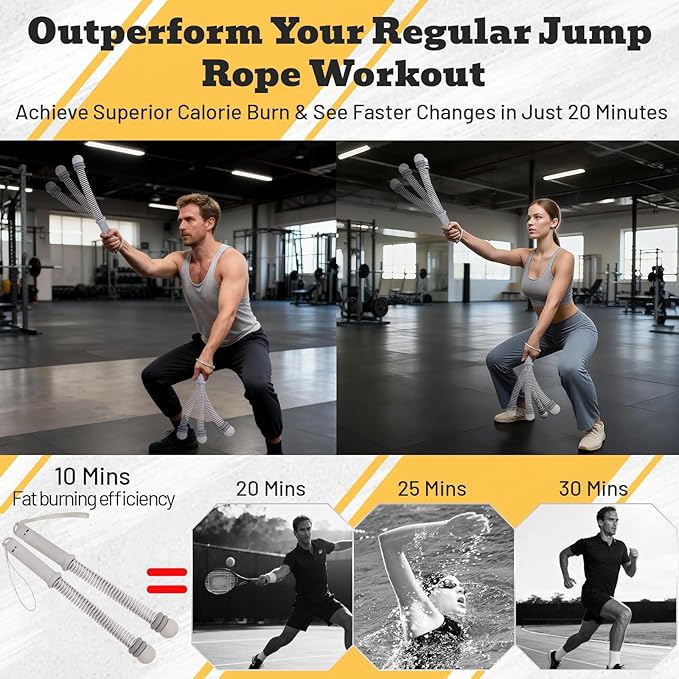 Ropeless Battle Ropes with Adjustable Weights, Easy-to-Carry Silent Fitness Tool for Total-Body Sculpting, Cardio & Fat Burn, Home Gym Strength Equipment for Core, Arms and Glutes - Grey