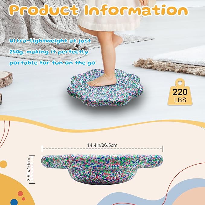 EPP Balance Board Kids for Stepping Stones for Kids - Foam Toddler Balance Board for Sensory Training Indoor Outdoor for Boys Girls