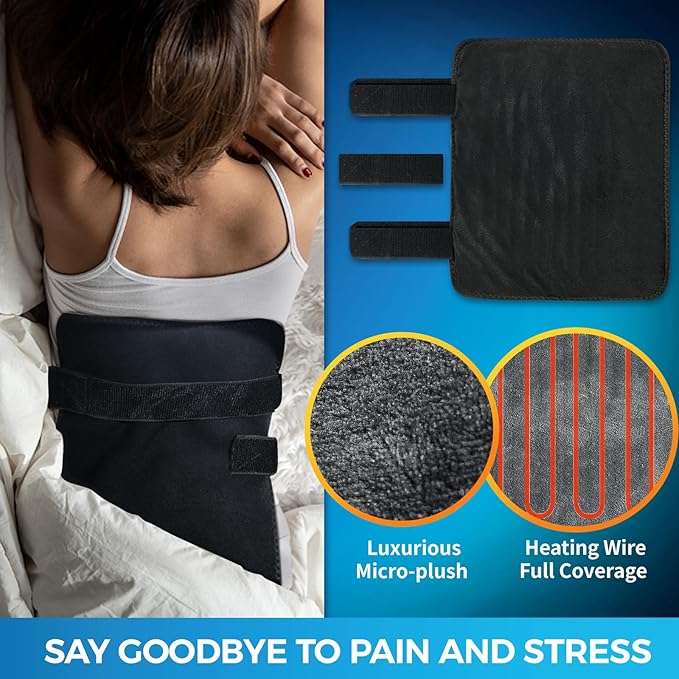 Versatile Heating Pad,Size 14.5" X 11.8" with Elastic Band Heated Wrap for Shoulder, Knee, Hip, Back Hot Therapy for Injuries, Arthritis, Tendonitis, Stiff Joints and Muscles Pain Relief