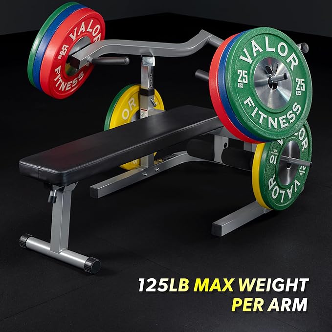 Valor Fitness Adjustable Chest Press Weight Bench – Multi-Grip Arm Trainer, Independent Converging Arms for Strength Training 250 lb Max Home Gym Workout Equipment