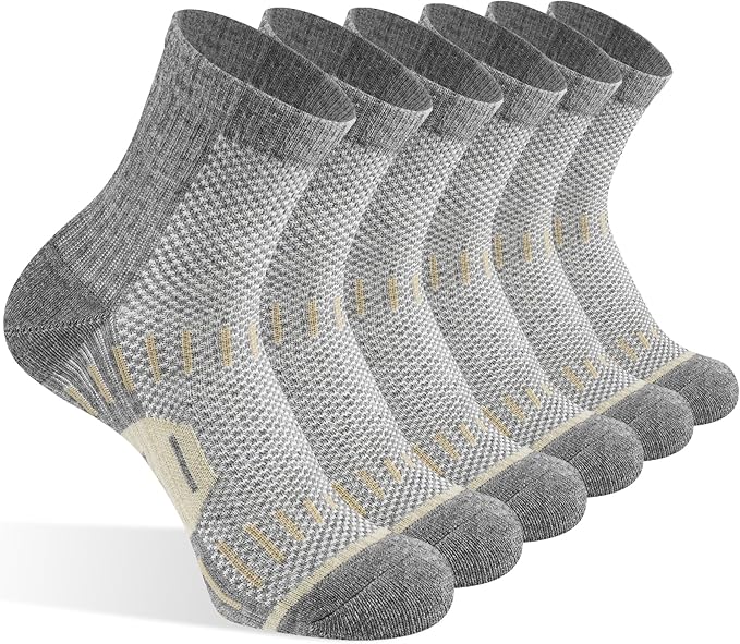 Copper Ankle Compression Socks for Men and Women(6 pairs), Breathable Arch Support Short Running Socks