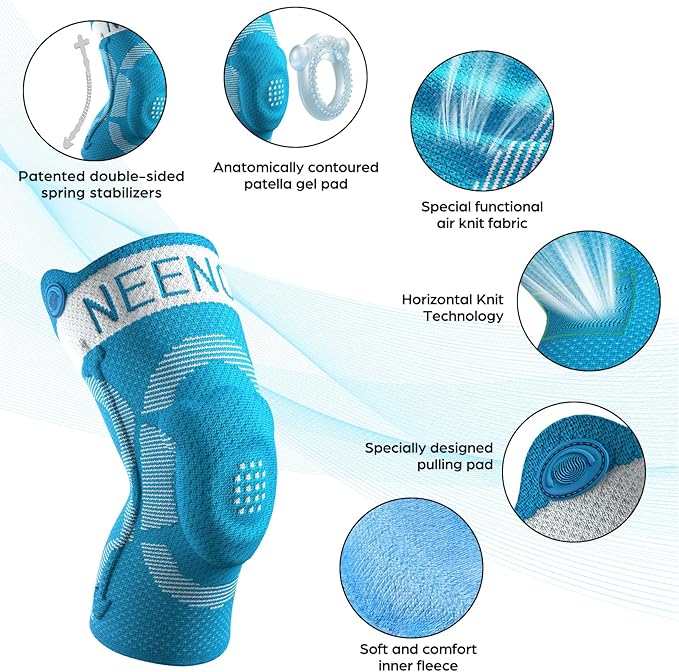 NEENCA Kids Knee Brace Sleeve, Youth Knee Compression Sleeve for Children - Boys & Girls. Child Knee Support with Patella Gel Pad & Side Stabilizers for Knee Pain, Sports, Outdoor - FSA/HSA Approved