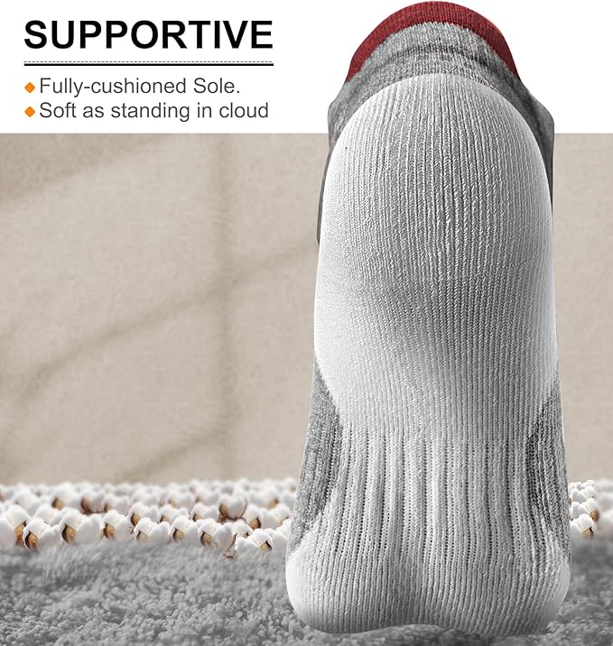 BULLIANT Men Running Socks,Active Ankle Socks No Show For Men With Cushioned Footbed Arch Support Breathable Wicking