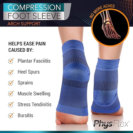 Ankle Brace for Women & Men - Compression Socks 20-30mmHg, Achilles Tendonitis, Plantar Fasciitis Relief, Sprained Ankle, Heel Spurs, Foot Swelling & Fatigue, Arch Support (1 Pair)