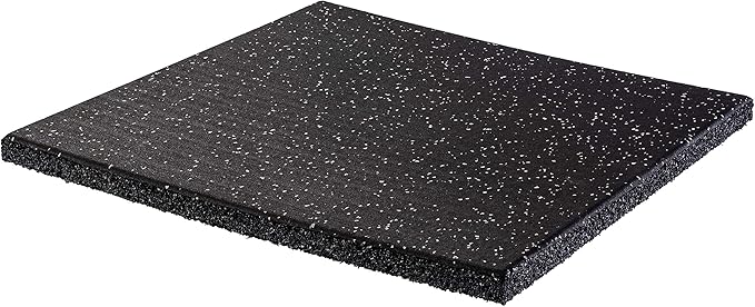 Genaflex Pro Heavy Duty Thick Rubber Gym Floor Tiles High Density Shock Absorbent Laminated Deadlift Mats - 1" Thick X 20" W X 20" L - 2.7 Sq. Ft. (Grey/Black, 120 Tiles, 324 Sq. Ft.)