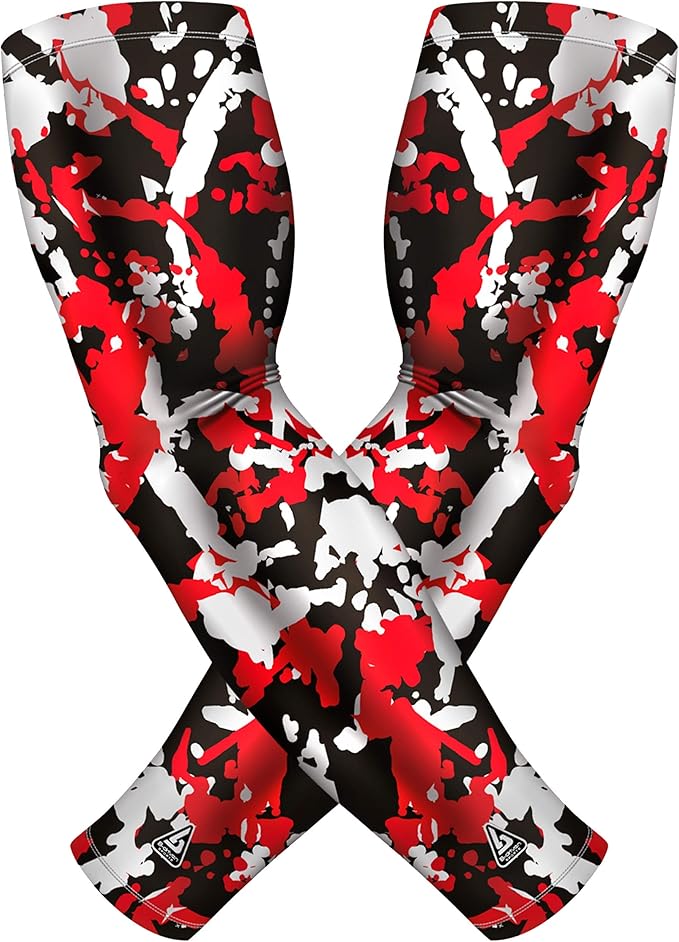 B-Driven Sports Pro Fit Compression Arm Sleeves for Men Women & Youth - Volleyball Golf Running Baseball Basketball - Pair