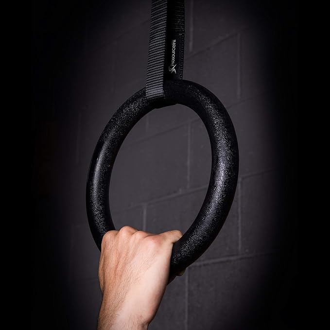 ProsourceFit Fitness Gymnastics Rings with Straps for Total Body Conditioning at Home
