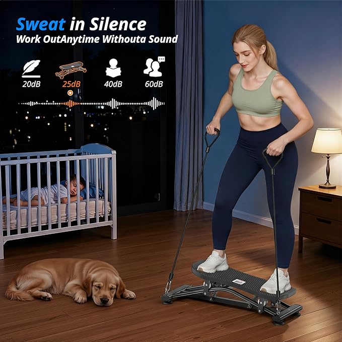 RYGEO Balance Board with Resistance Bands, Versatile Rocking Stepper, Wobble Board Featuring LCD Monitor, 330 lbs High-Capacity Ski Twister Trainer for Full Body Exercise at Home