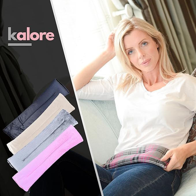 Microwavable Heating Pads for Winter, Back, Stomach & Head Comfort – Kalore Neck Wrap with Velboa Faux Fur Cover – Even Heat Distribution Hot Compress Bag – Wheat Heat Pad – Lavender Scent – Gray
