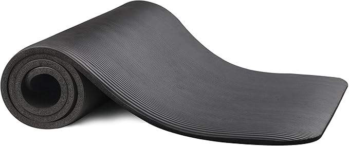Fitvids All Purpose 1/2-Inch Extra Thick High Density Anti-Tear Exercise Yoga Mat with Carrying Strap and Yoga Blocks, Multiple Colors