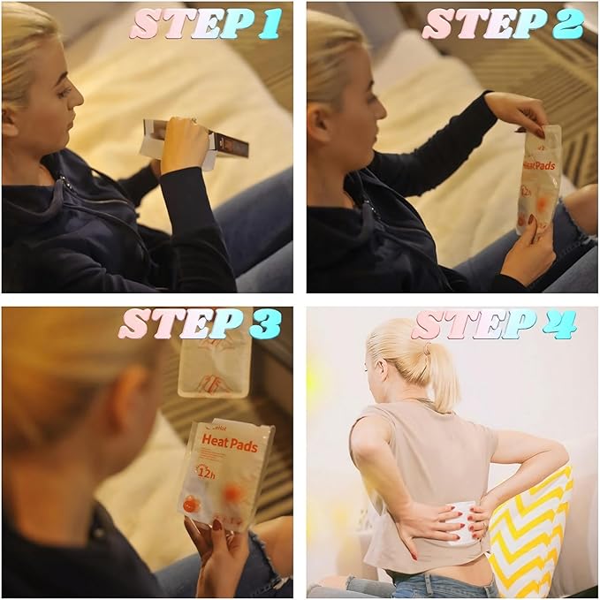 Hot Body Warmers - 40 Pack Disposable Adhesive Patches for Up to 12 Hours of Safe, Natural Heat, Ideal for Outdoor Activities like Skiing, Hiking & More, Fastest Activation for On-the-Go Warmth.