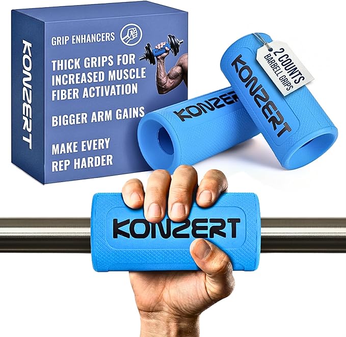 2.25 Inch Diameter Thick Grips - Increase Handle Diameter Of Dumbbell, Barbell, Pull Up Bar & Cable Handle for Arm Strength And Enhanced Muscle Activation