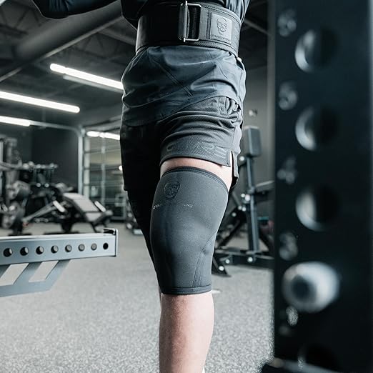 Gymreapers Knee Sleeves (1 Pair) with Gym Bag - IPF Approved - Support Compression Brace for Squats, Fitness, Weightlifting, Cross Training, Powerlifting - 7MM Neoprene Sleeves - For Men & Women (Black/Black, Small)