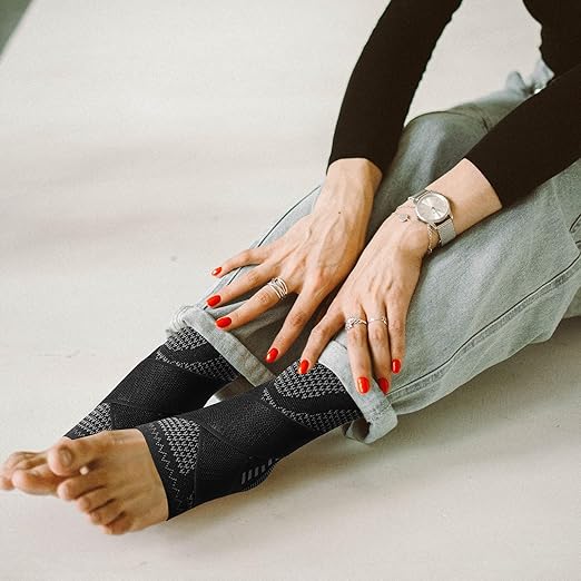 JIUFENTIAN Ankle Brace for Women an Men Adjustable Compression Sleeve (Pair)-Ankle Support Heel Brace for Achilles Tendonitis, Plantar Fasciitis-Eases Swelling and Sprained Ankle(Grey,2X-Large)
