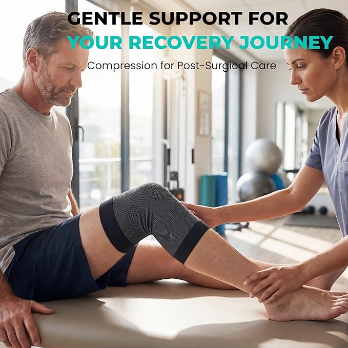 KEKING Orthopedic Brace for Tendinitis, Arthritis, ACL, MCL, Injury Recovery, Meniscus Tear, Knee Pain, Aching Knees, Patellar Tendonitis and Arthritis, Knee Compression Sleeves 2 Pack, Black S