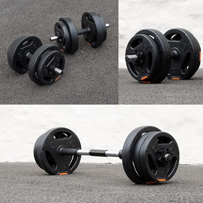 Phoenix Fitness Dumbbells Weight Set, Adjustable 2 in 1 Barbell Set for Exercise, Muscle and Strength Training