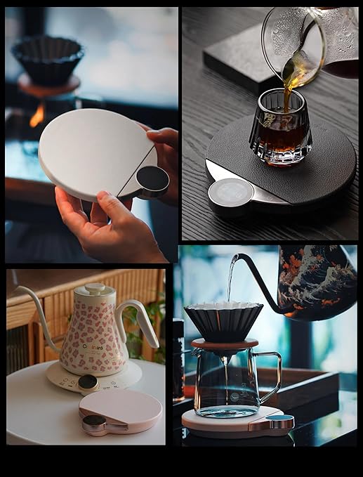 Cocinare Balance Pro Smart Coffee Scale with Timer and Water Flow Rate, Espresso Scale for Pour Over and Barista Brewing, Brew Assist Mode, 0.05g Precision, 3.5kg Digital Scale, App Control (White)