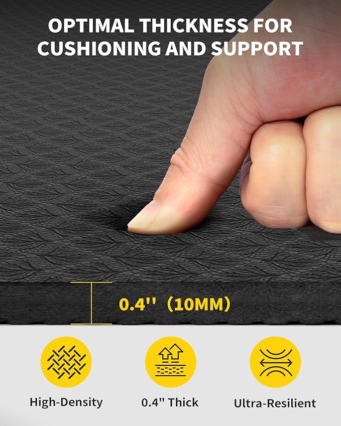 CAMBIVO Yoga Mat 72" x 48" Large Workout Mat for Home Gym Flooring | 6mm-12mm (0.24"-0.48") Extra Thick Exercise Mat for Apartment Fitness | High-Density TPE Cushioning for Joint Protection