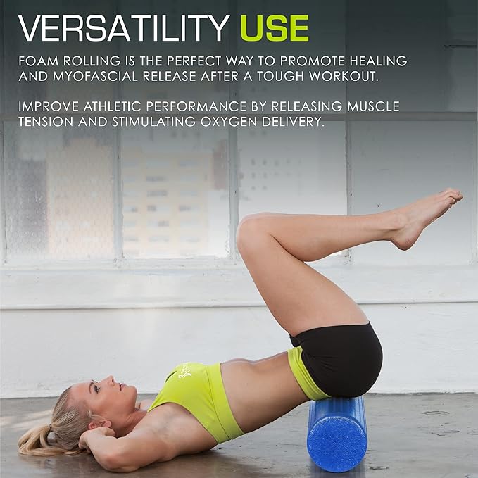 ProsourceFit High Density Foam Rollers Long, Firm Full Body Athletic Massage Tool for Back Stretching, Yoga, Pilates, Post Workout Muscle Recuperation