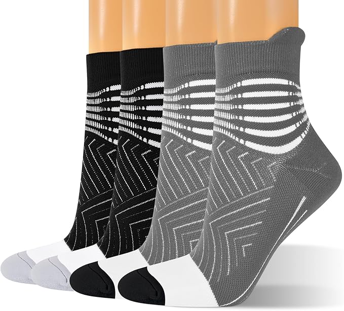 IRAMY Compression Ankle Support Socks Women - Wicking, Cushioned Athletic, Plantar Fasciitis Relief 2/3/6 Pairs