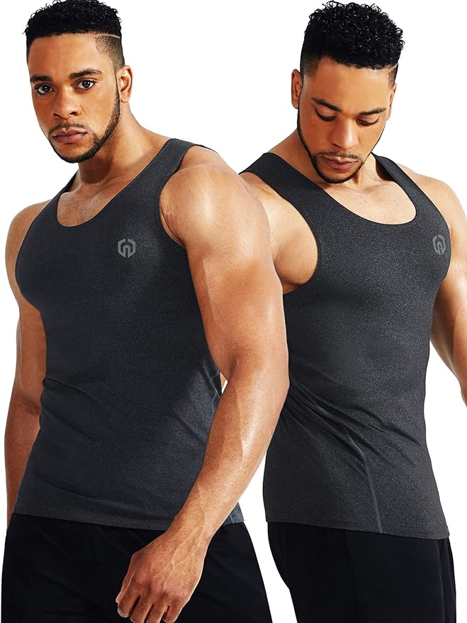 NELEUS Men's 3 Pack Athletic Compression Under Base Layer Sport Tank Top