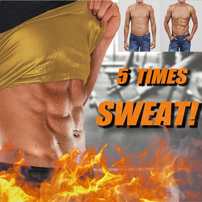 Sauna Vest for Men Waist Trainer, Sleeveless Mens Sweat Sauna Suit Shirt Compression Tank Top