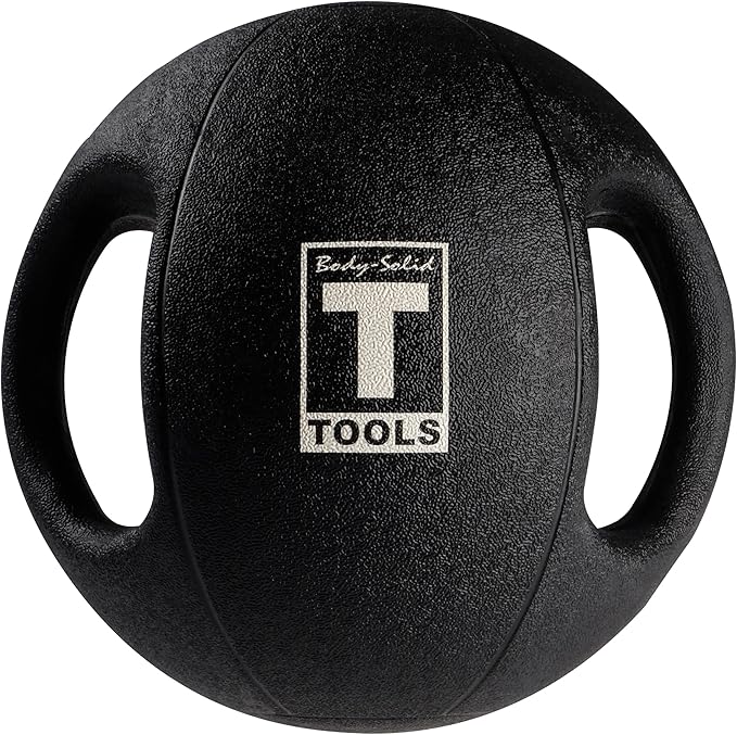 Body-Solid Heavy-Duty Exercise Medicine Balls with Dual Handles, Durable Non Slip Rubber Grip Medicine Ball for Weights Training, Weightlifting & Core Workouts.