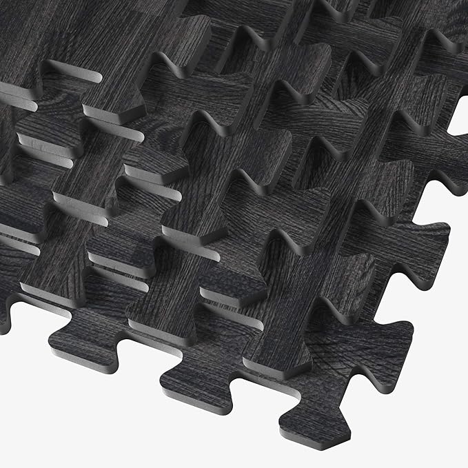Forest Floor 3/8 Inch Thick Printed Foam Tiles, Premium Wood Grain Interlocking Foam Floor Mats, Anti-Fatigue Flooring – Stylish Flooring Solution