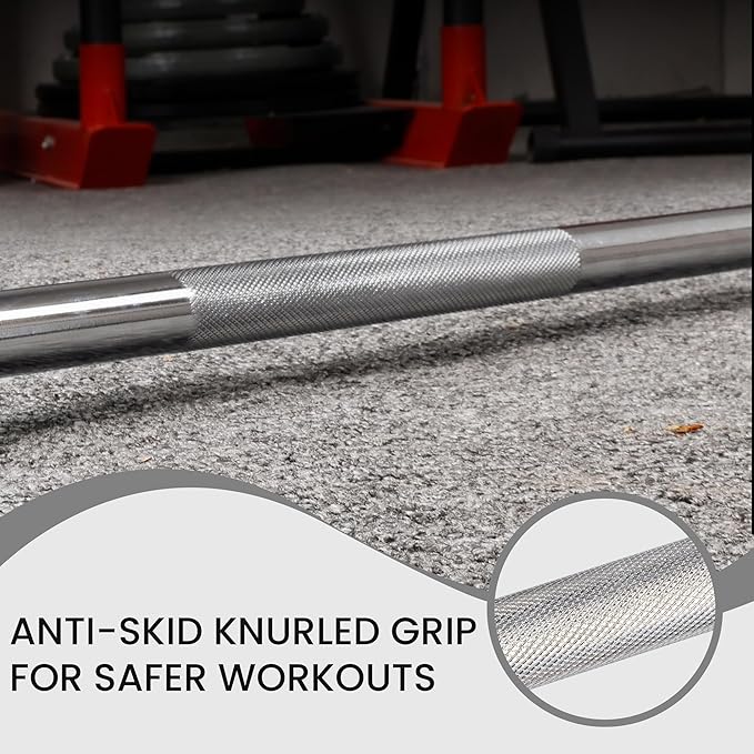 Fitvids 6FT Stardard Barbell for Weightlifting and Power Lifting