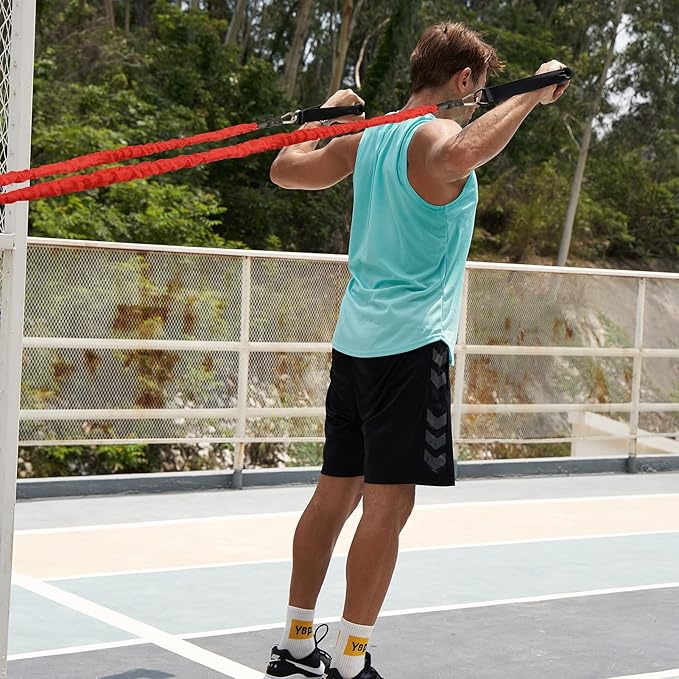 Resistance Running Training Bungee Band, Bungee Resistance Cord Set, Long Resistance Band, Lateral Movement Sprint Overspeed Training Fitness for Fast