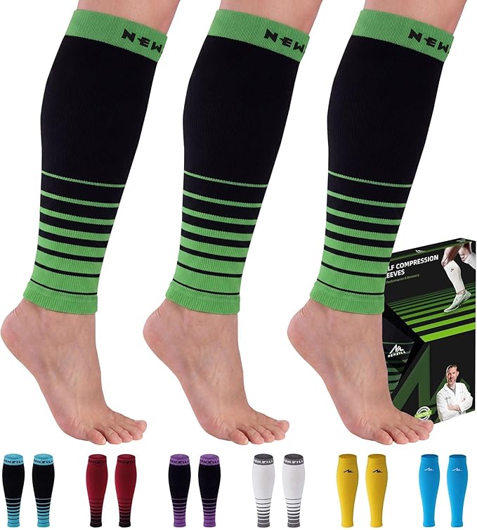 NEWZILL Compression Calf Sleeves (20-30mmHg) for Men & Women Perfect Option to Compression Socks for Running Travel Nursing