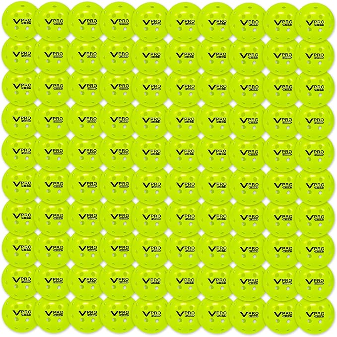 Vulcan | VPRO Flight Outdoor Pickleball Official Ball of The PPA Tour & MLP | 3, 6, 12, 36 & 100 Ball Pack | Hi-Vis Yellow