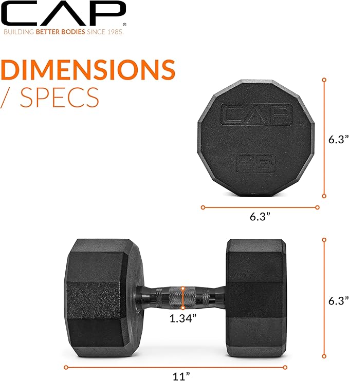 CAP Barbell Coated Dumbbell Weight | Multiple Options Pairs & Sets