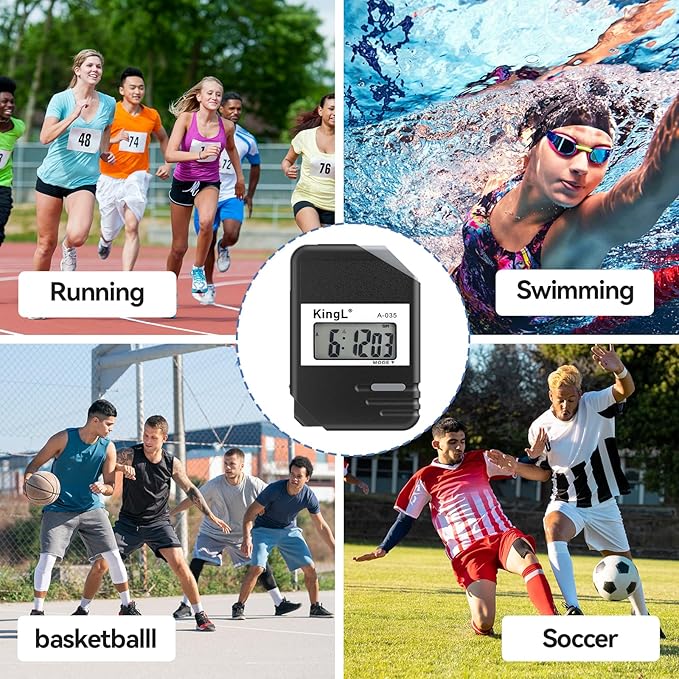 2 Pack Digital Stopwatch Timer with Large Display,Lap Split Mode, Waterproof Handheld Timer for Coaches, Teachers, Kids, Running, Swimming, Training(Black-2 Pack)