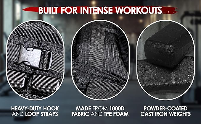 Weighted Vest – Tactical 1000D Cordura Fabric Adjustable Vest for Rucking, Running, Strength Training, Cross fit & Home Workouts