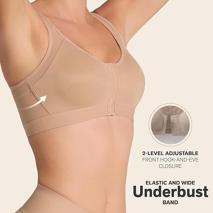Leonisa Multi-Functional – Posture Corrector Bra Wireless Front Closure Bra for Women Full Coverage