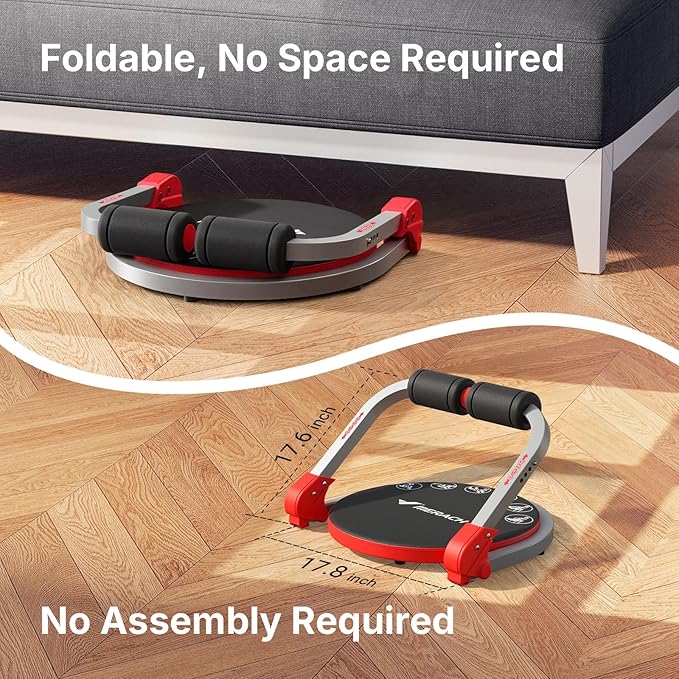 MERACH Ab Machine, Sit Up Exercise Equipment with 3 Adjustable Resistance Levels, Automatic Rebound Ab Crunch Machine for Core Workout, Ab Workout Equipment for Stomach