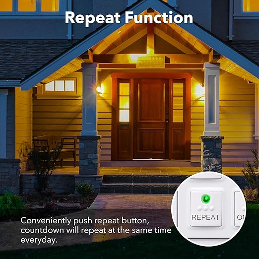 BN-LINK Countdown Digital Wall Timer Switch for Exhaust Fan with Push Button 5-15-30-60mins, 2-4hours, Bathroom Fan Light Switch Timer Indoor, Neutral Required, Wall Plate Included, White, ETL Listed