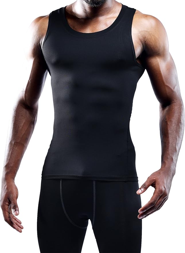 NELEUS Men's 3 Pack Athletic Compression Under Base Layer Sport Tank Top