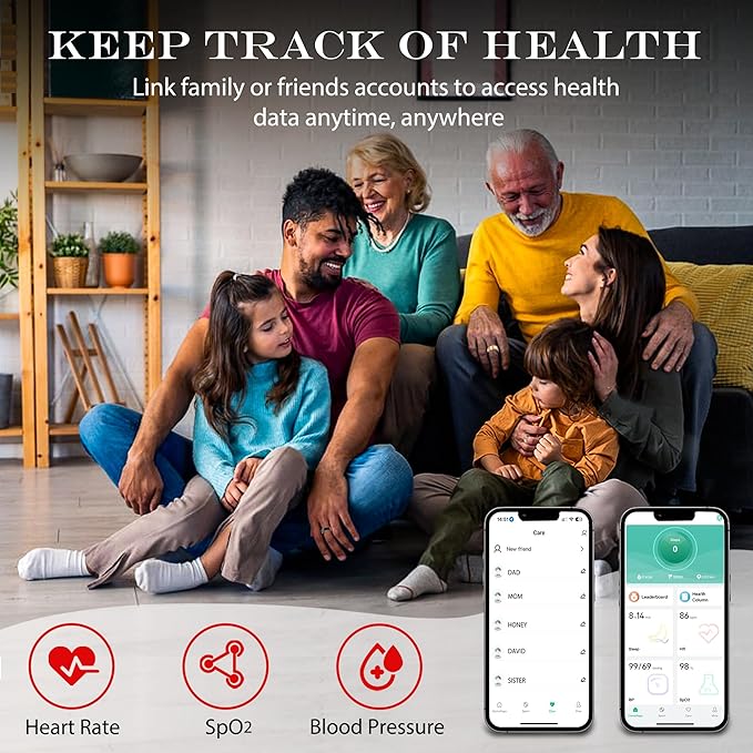 Smart Health Ring for Women Men Fitness Tracker with Heart Rate, Blood Oxygen, Blood Pressure, Sleep Monitoring, Step Counting, IP68 Waterproof for iOS and Android, No APP Fee, Rose Gold 10